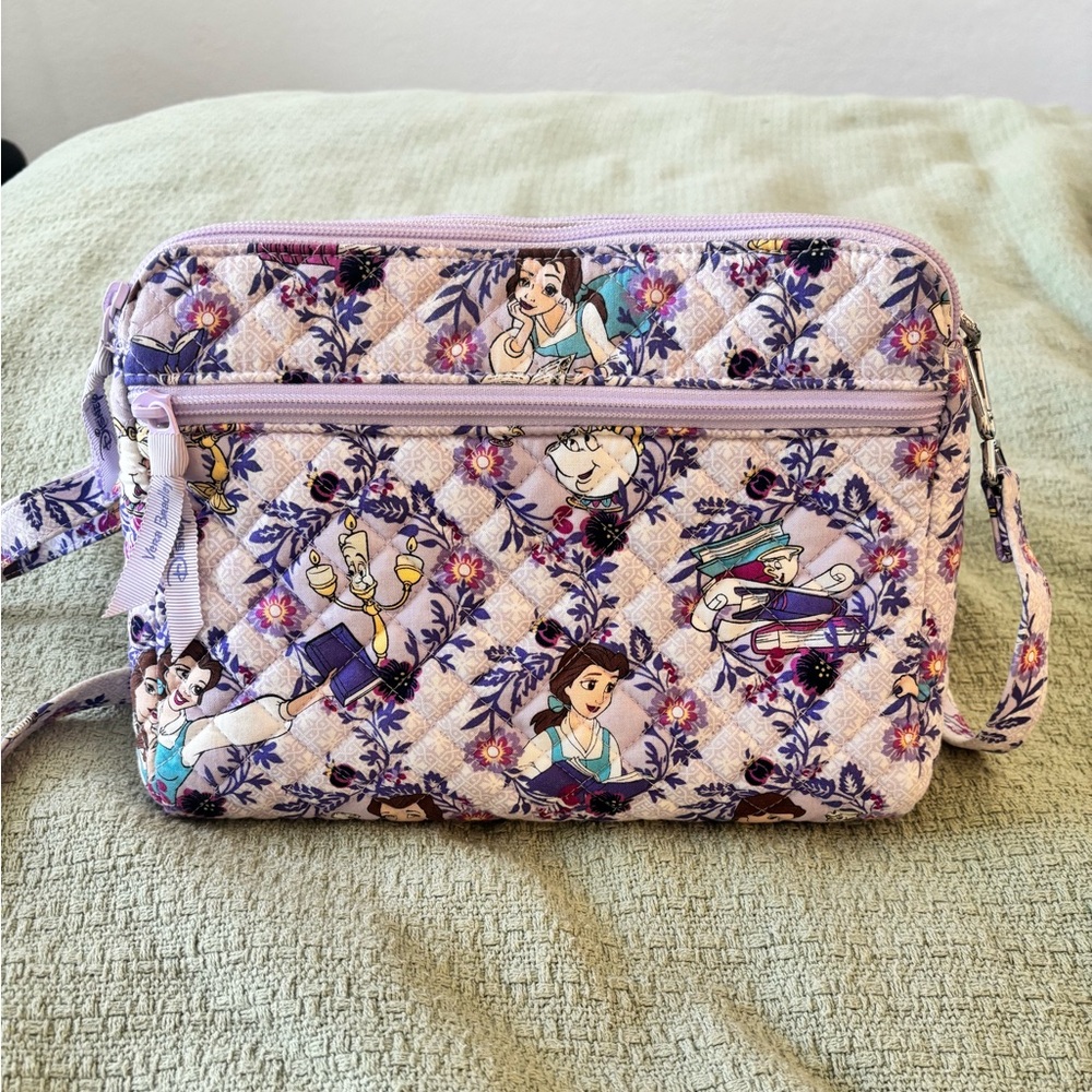 Vera Bradley x Disney Belle Floral Triple Compartment Crossbody Bag (EUC)